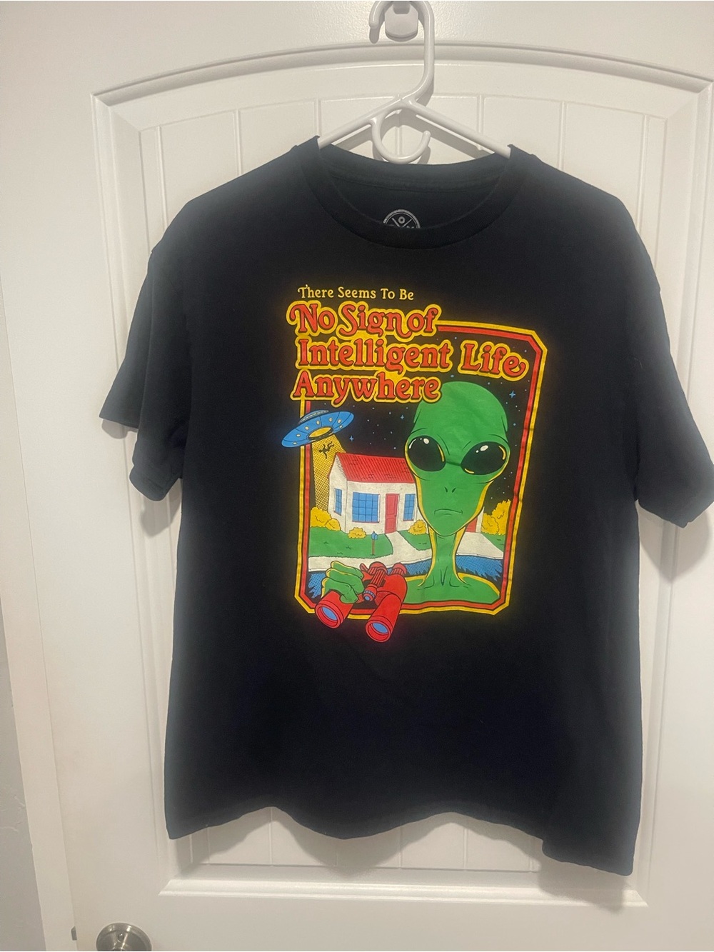 No Sign of Intelligent Life Alien Graphic Tee Men’s Large Black